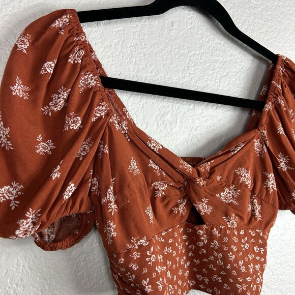 Altar'd State Rust Floral Crop Top - Picture 3 of 6